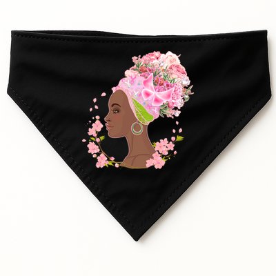 Breast Cancer Awareness Pink Flower Warrior Survivor USA-Made Doggie Bandana