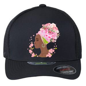 Breast Cancer Awareness Pink Flower Warrior Survivor Flexfit Unipanel Trucker Cap