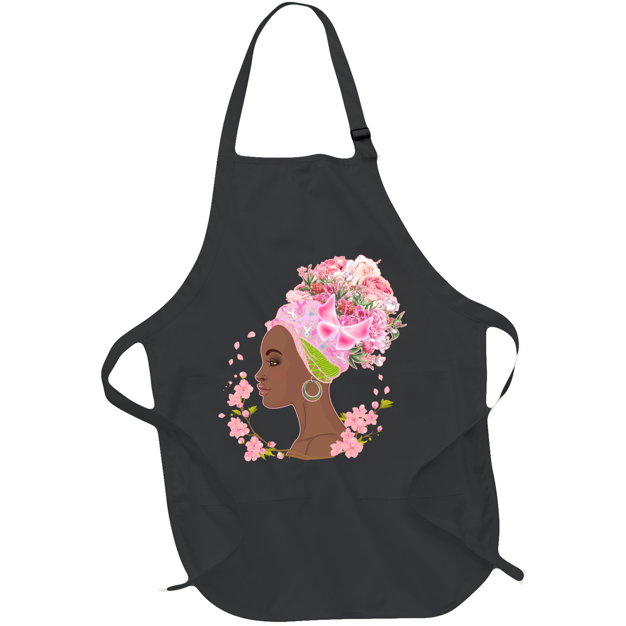 Breast Cancer Awareness Pink Flower Warrior Survivor Apron