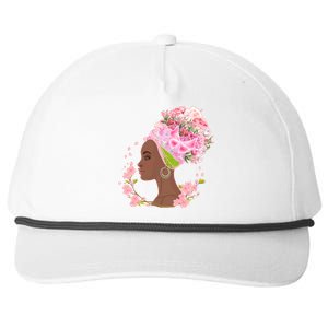 Breast Cancer Awareness Pink Flower Warrior Survivor Snapback Five-Panel Rope Hat