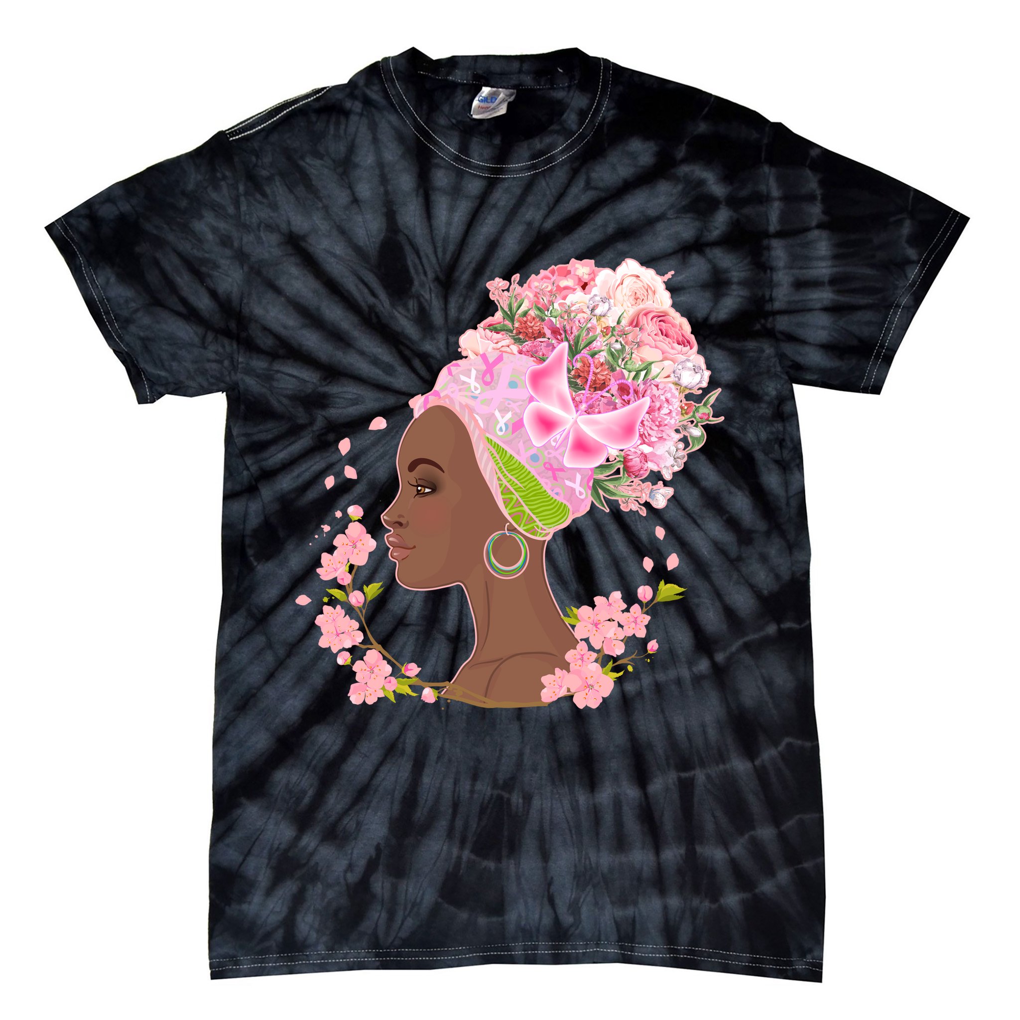 Breast Cancer Awareness Pink Flower Warrior Survivor Tie-Dye T-Shirt