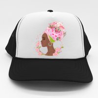 Breast Cancer Awareness Pink Flower Warrior Survivor Trucker Hat