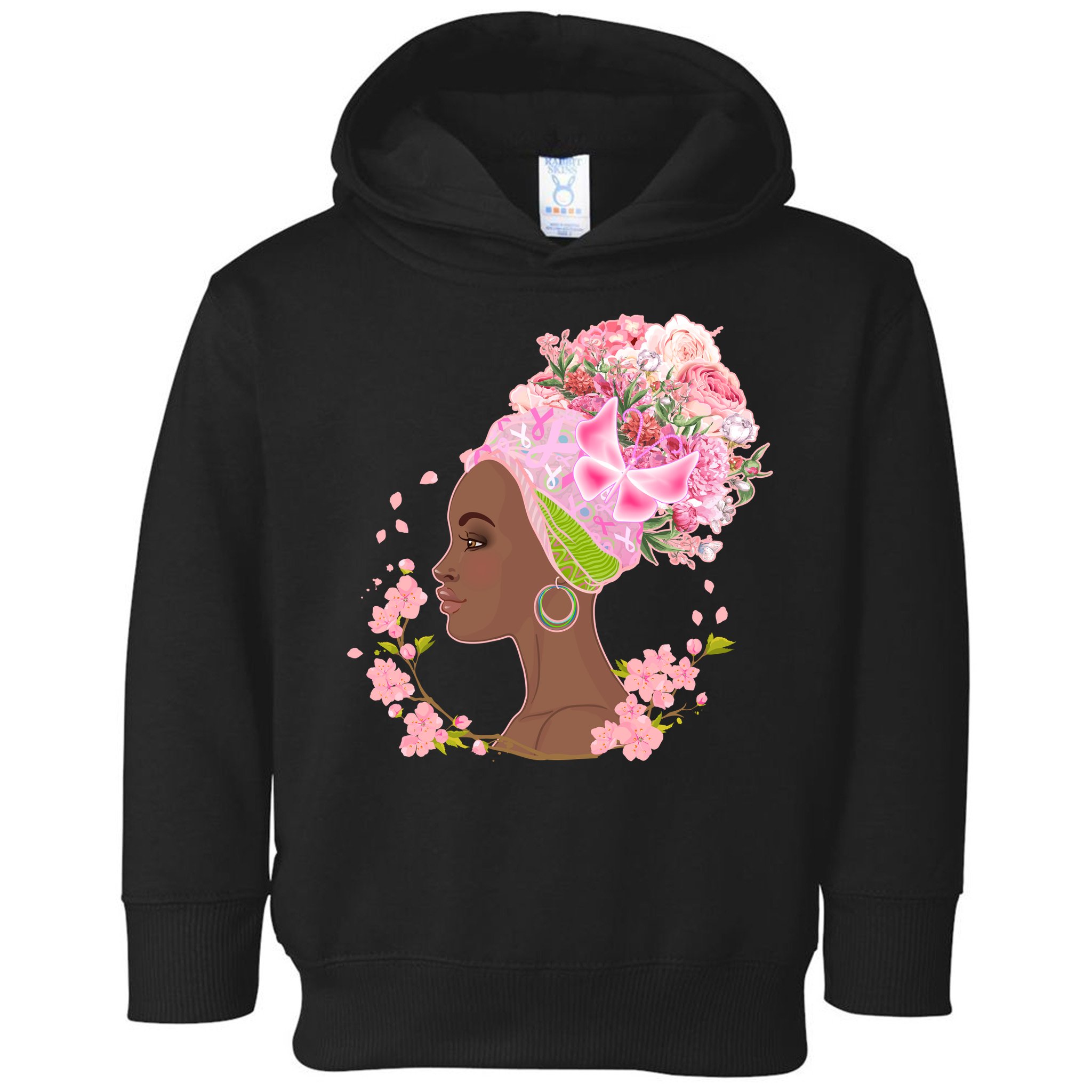 Breast Cancer Awareness Pink Flower Warrior Survivor Toddler Hoodie