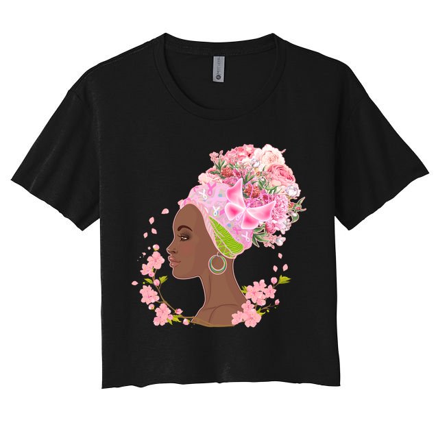 Breast Cancer Awareness Pink Flower Warrior Survivor Crop Top