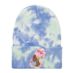 Breast Cancer Awareness Pink Flower Warrior Survivor Tie Dye 12in Knit Beanie