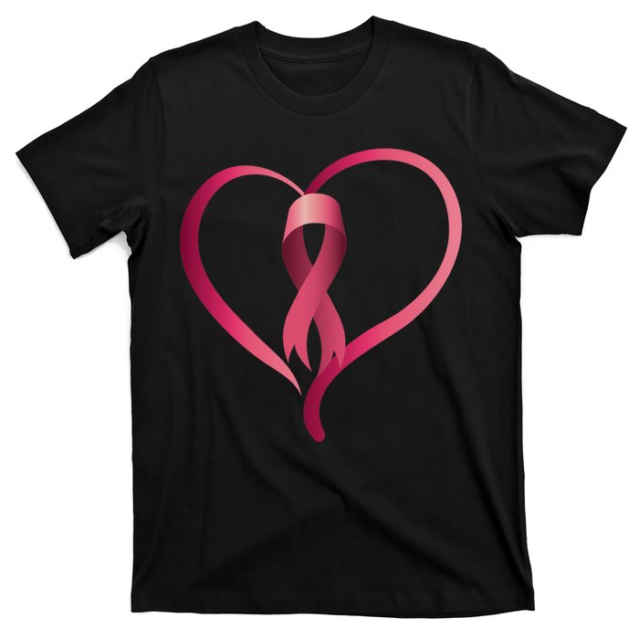 Breast Cancer Awareness Ribbon Heart T-Shirt