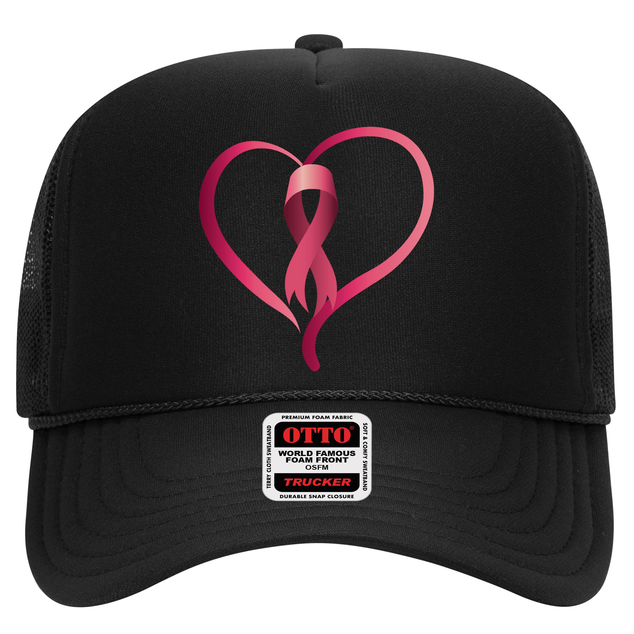 Breast Cancer Awareness Ribbon Heart Hat