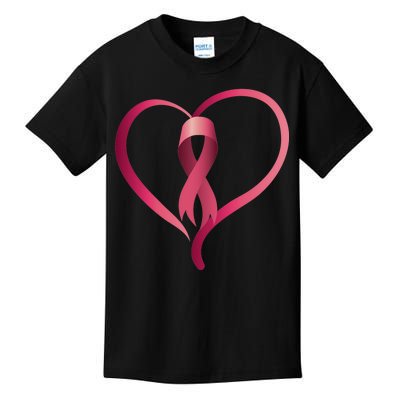 Breast Cancer Awareness Ribbon Heart Kids T-Shirt