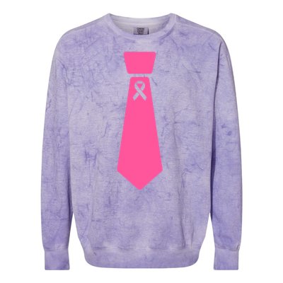 Breast Cancer Awareness Ribbon Tie Colorblast Crewneck Sweatshirt