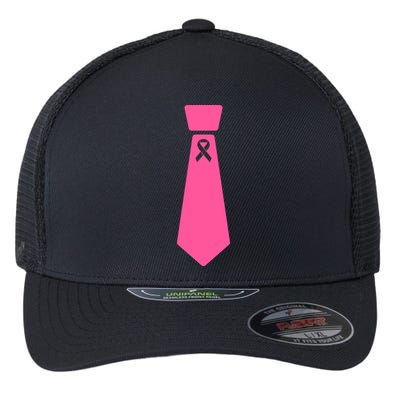 Breast Cancer Awareness Ribbon Tie Flexfit Unipanel Trucker Cap