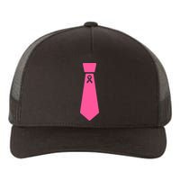 Breast Cancer Awareness Ribbon Tie Yupoong Adult 5-Panel Trucker Hat