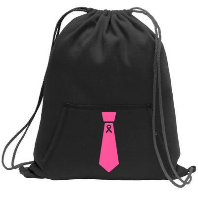 Breast Cancer Awareness Ribbon Tie Sweatshirt Cinch Pack Bag