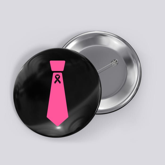 Breast Cancer Awareness Ribbon Tie Button