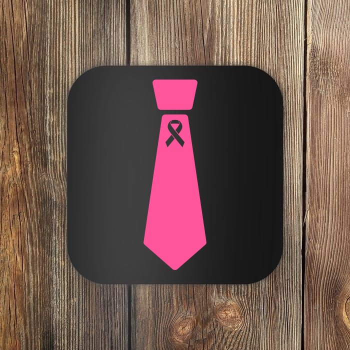 Breast Cancer Awareness Ribbon Tie Coaster