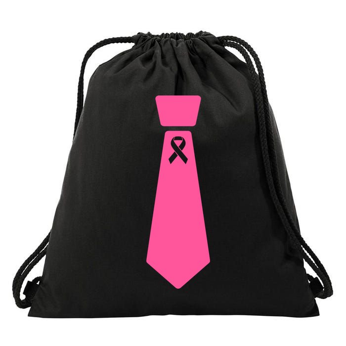 Breast Cancer Awareness Ribbon Tie Drawstring Bag