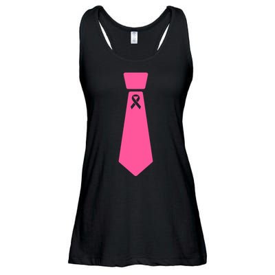 Breast Cancer Awareness Ribbon Tie Ladies Essential Flowy Tank