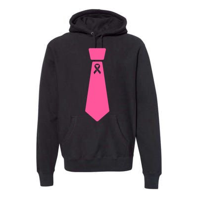 Breast Cancer Awareness Ribbon Tie Premium Hoodie