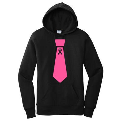 Breast Cancer Awareness Ribbon Tie Women's Pullover Hoodie