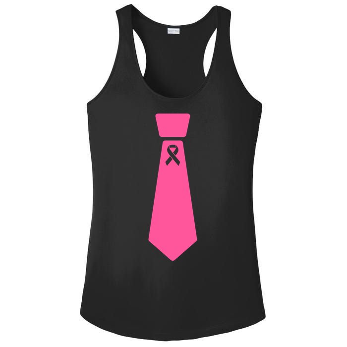 Breast Cancer Awareness Ribbon Tie Ladies PosiCharge Competitor Racerback Tank