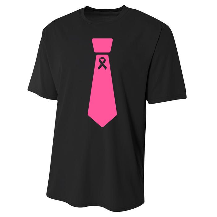 Breast Cancer Awareness Ribbon Tie Performance Sprint T-Shirt