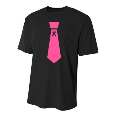 Breast Cancer Awareness Ribbon Tie Youth Performance Sprint T-Shirt