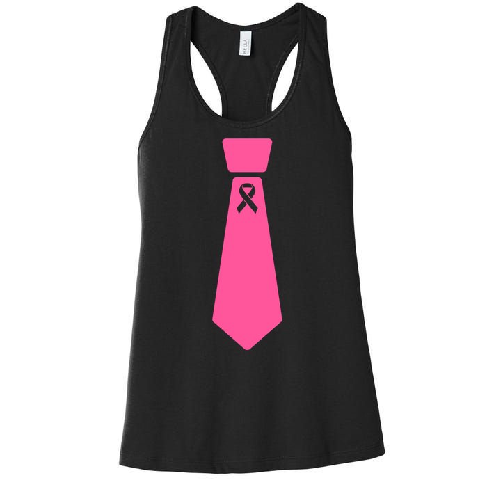 Breast Cancer Awareness Ribbon Tie Women's Racerback Tank