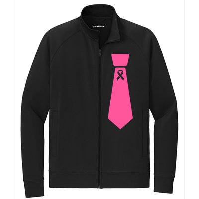 Breast Cancer Awareness Ribbon Tie Stretch Full-Zip Cadet Jacket