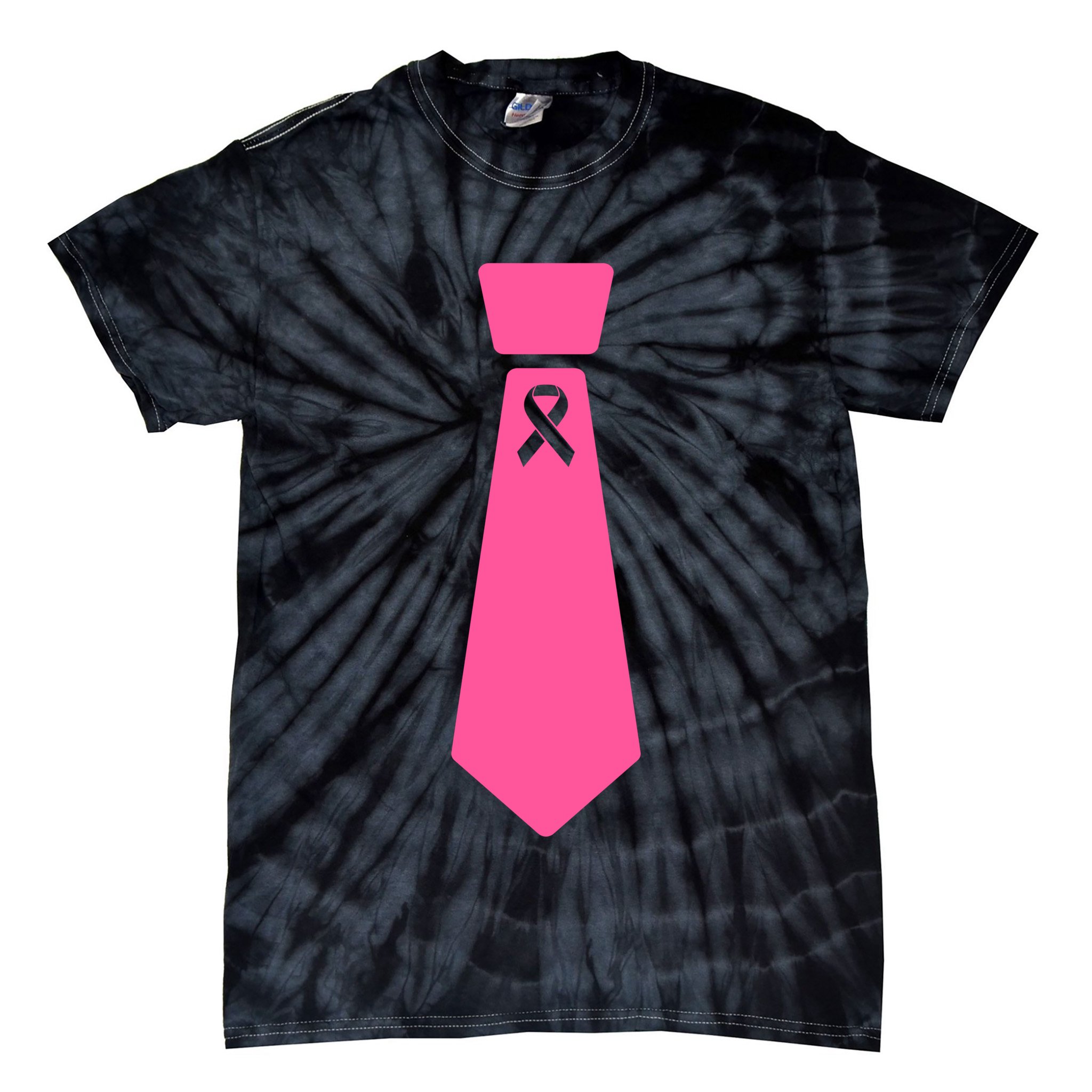 Breast Cancer Awareness Ribbon Tie Tie-Dye T-Shirt