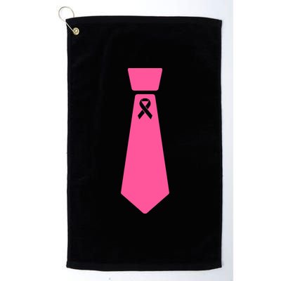 Breast Cancer Awareness Ribbon Tie Platinum Collection Golf Towel