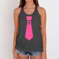 Breast Cancer Awareness Ribbon Tie Women's Knotted Racerback Tank