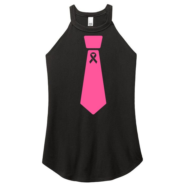 Breast Cancer Awareness Ribbon Tie Women's Perfect Tri Rocker Tank