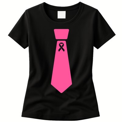 Breast Cancer Awareness Ribbon Tie Women's T-Shirt