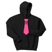 Breast Cancer Awareness Ribbon Tie Kids Hoodie