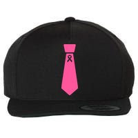 Breast Cancer Awareness Ribbon Tie Wool Snapback Cap