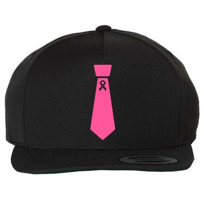 Breast Cancer Awareness Ribbon Tie Wool Snapback Cap