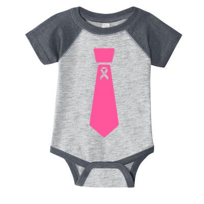 Breast Cancer Awareness Ribbon Tie Infant Baby Jersey Bodysuit