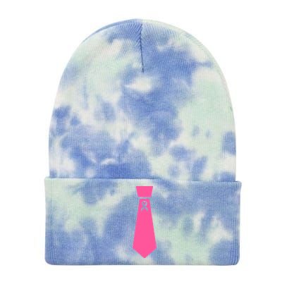 Breast Cancer Awareness Ribbon Tie Tie Dye 12in Knit Beanie