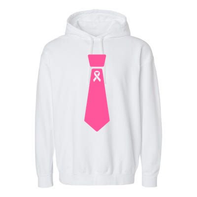 Breast Cancer Awareness Ribbon Tie Garment-Dyed Fleece Hoodie