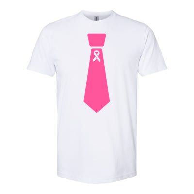 Breast Cancer Awareness Ribbon Tie Softstyle CVC T-Shirt