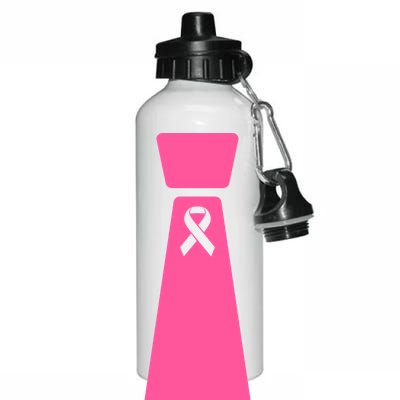 Breast Cancer Awareness Ribbon Tie Aluminum Water Bottle