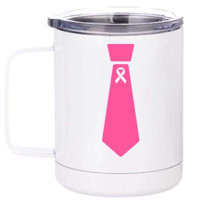 Breast Cancer Awareness Ribbon Tie 12 oz Stainless Steel Tumbler Cup