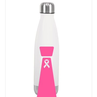 Breast Cancer Awareness Ribbon Tie Stainless Steel Insulated Water Bottle