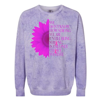 Breast Cancer Awareness Sunflower Quote Colorblast Crewneck Sweatshirt