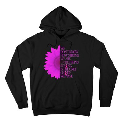 Breast Cancer Awareness Sunflower Quote Hoodie