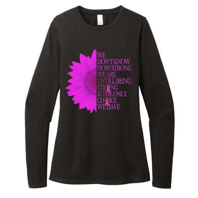 Breast Cancer Awareness Sunflower Quote Womens CVC Long Sleeve Shirt