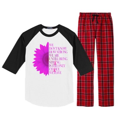 Breast Cancer Awareness Sunflower Quote Raglan Sleeve Pajama Set