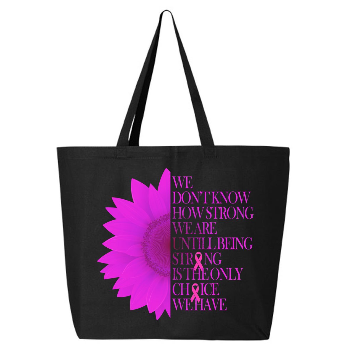 Breast Cancer Awareness Sunflower Quote 25L Jumbo Tote