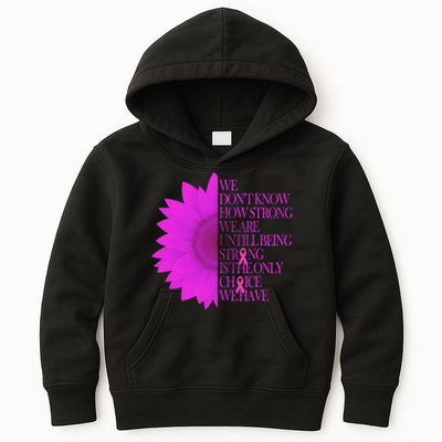 Breast Cancer Awareness Sunflower Quote Kids Hoodie