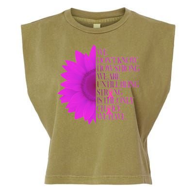 Breast Cancer Awareness Sunflower Quote Garment-Dyed Women's Muscle Tee