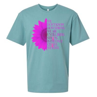 Breast Cancer Awareness Sunflower Quote Sueded Cloud Jersey T-Shirt